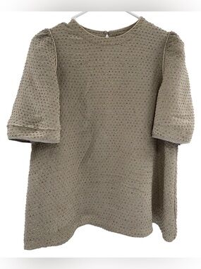 Alexander Wang Gold-accented Taupe Silk-blend Top - 6
